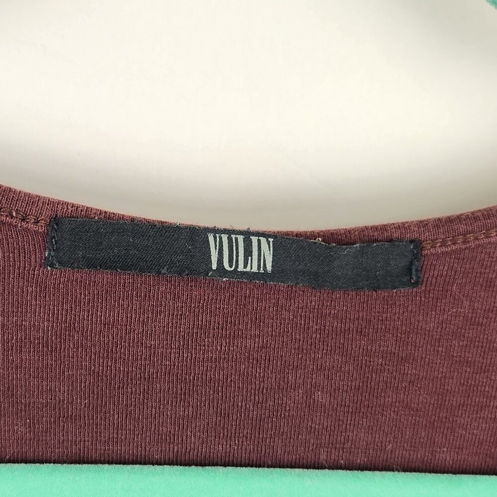 Vulin Peru Pima Cotton Soft Stretchy 3/4 Sleeve Top Burgundy sz 36/S - Picture 5 of 7